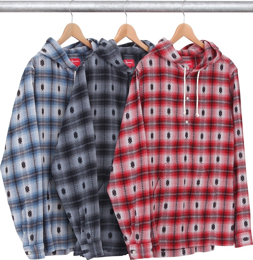 Shadow Plaid Hooded Shirt